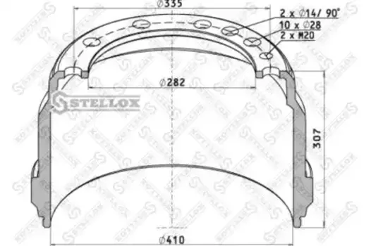 Тормозной барабан STELLOX 85-00033-SX