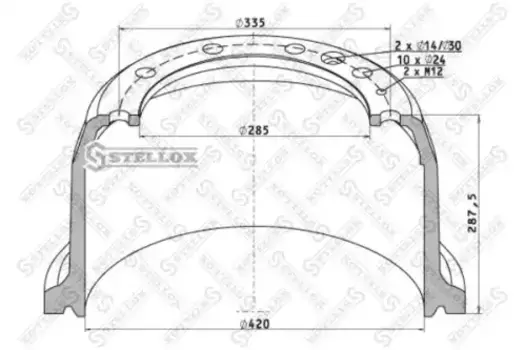 Тормозной барабан STELLOX 85-00048-SX