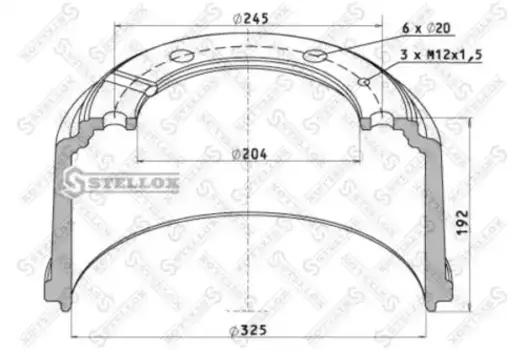 Тормозной барабан STELLOX 85-00068-SX