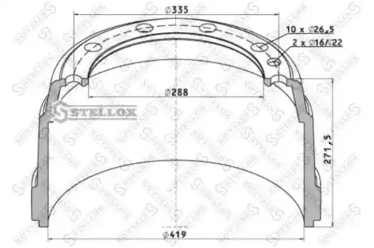 Тормозной барабан STELLOX 85-00081-SX