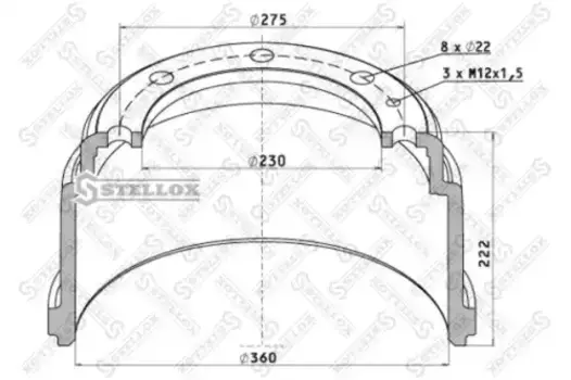 Тормозной барабан STELLOX 85-00098-SX