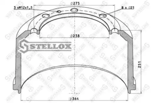 Тормозной барабан STELLOX 85-00220-SX