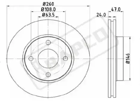 Тормозной диск BAPCO BD0190