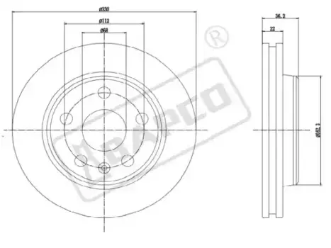 Тормозной диск BAPCO BD0285
