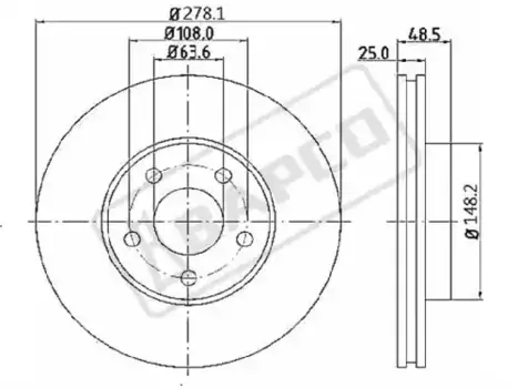 Тормозной диск BAPCO BD0392