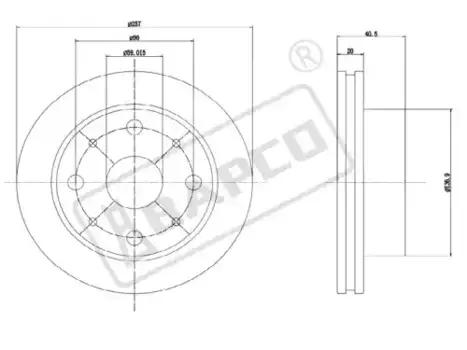 Тормозной диск BAPCO BD0457