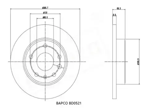 Тормозной диск BAPCO BD0521