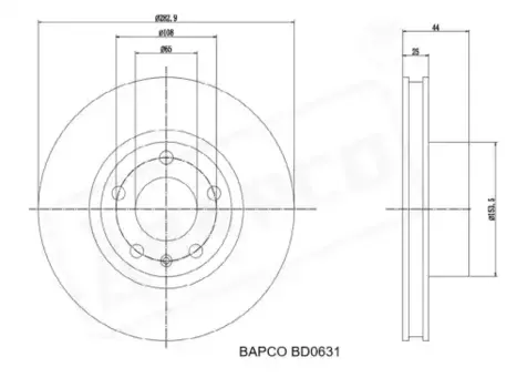 Тормозной диск BAPCO BD0631