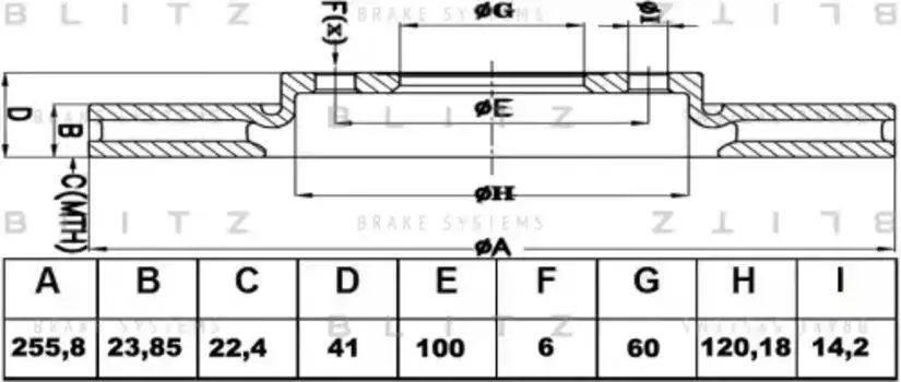 Тормозной диск BLITZ BS0112