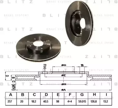 Тормозной диск BLITZ BS0126