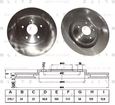 Тормозной диск BLITZ BS0196