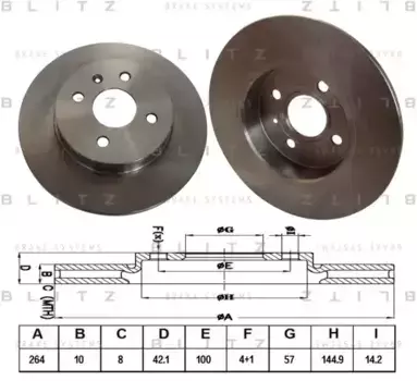 Тормозной диск BLITZ BS0207