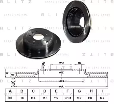 Тормозной диск BLITZ BS0228