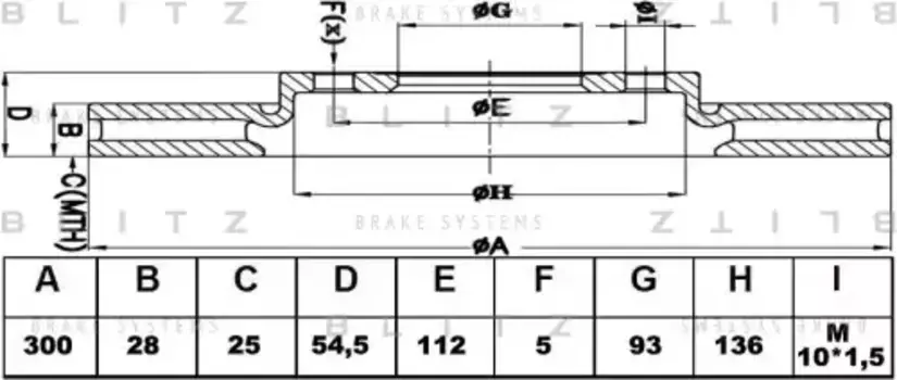 Тормозной диск BLITZ BS0239
