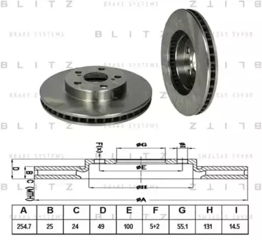 Тормозной диск BLITZ BS0315