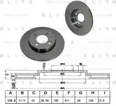 Тормозной диск BLITZ BS0335