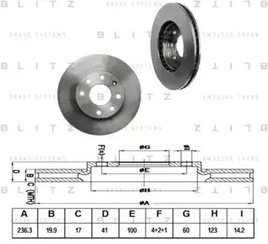 Тормозной диск BLITZ BS0374