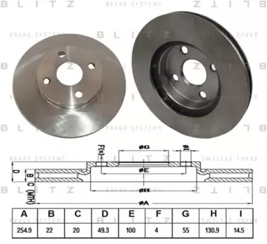 Тормозной диск BLITZ BS0387