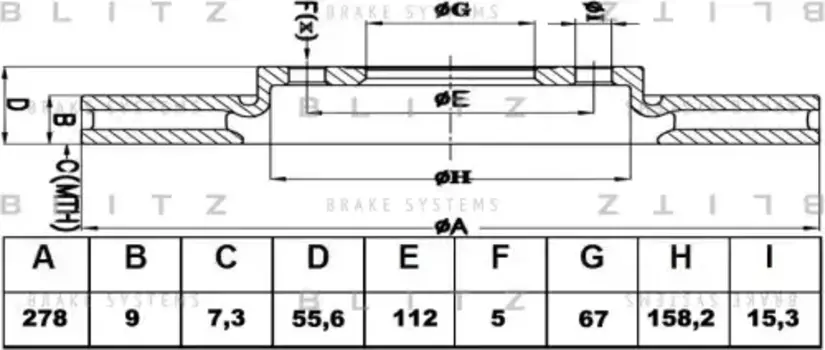 Тормозной диск BLITZ BS0431