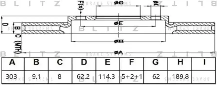Тормозной диск BLITZ BS0481