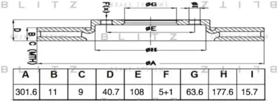 Тормозной диск BLITZ BS0498