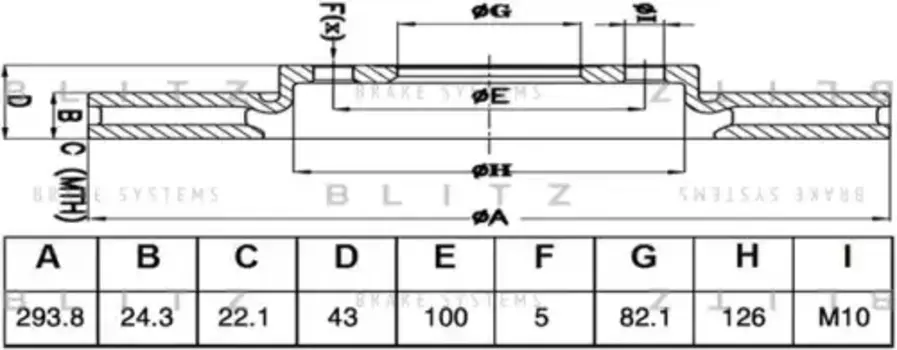 Тормозной диск BLITZ BS0521