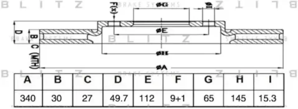 Тормозной диск BLITZ BS0528
