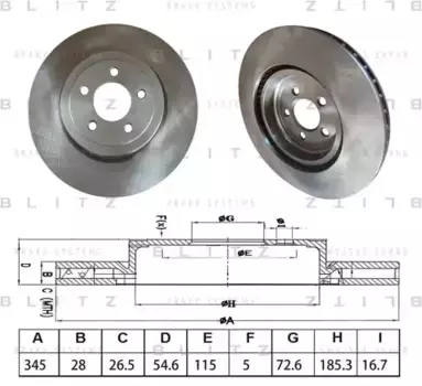 Тормозной диск BLITZ BS0588
