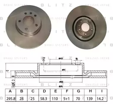 Тормозной диск BLITZ BS0601