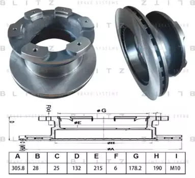 Тормозной диск BLITZ BS0606