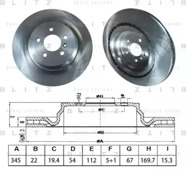 Тормозной диск BLITZ BS0633