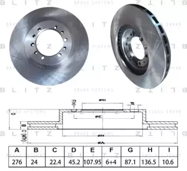 Тормозной диск BLITZ BS0652