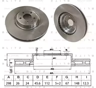 Тормозной диск BLITZ BS0662