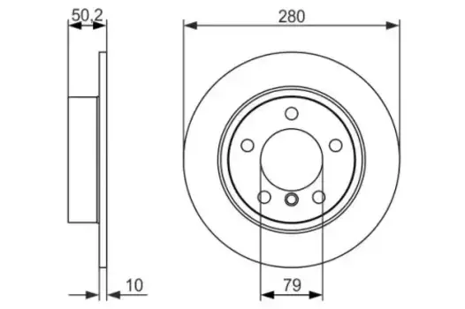 Тормозной диск BOSCH 0986479728 полный задняя ось
