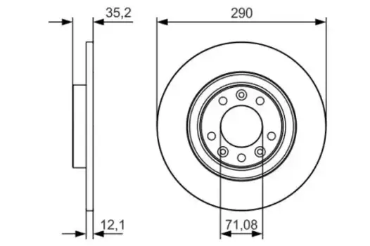 Тормозной диск BOSCH 0986479C25 полный задняя ось