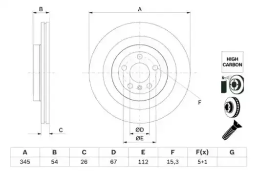 Тормозной диск BOSCH 0986479F69 вентилируемый, перфорированный задняя ось