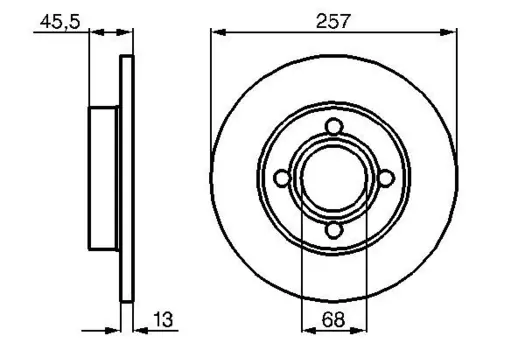 Тормозной диск BOSCH 0 986 478 016 полный передний мост