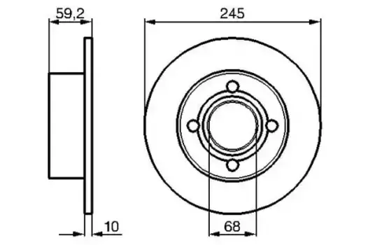Тормозной диск BOSCH 0 986 478 019 полный задняя ось