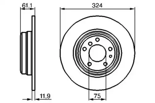 Тормозной диск BOSCH 0 986 478 095 полный задняя ось