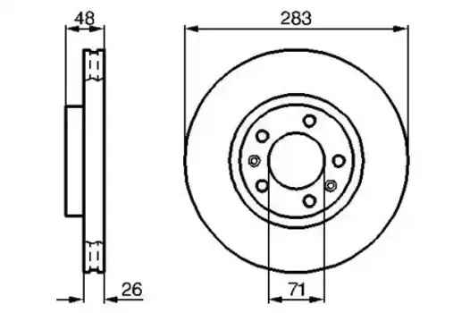 Тормозной диск BOSCH 0 986 478 125 вентилируемый передняя ось