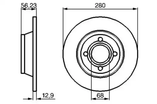 Тормозной диск BOSCH 0 986 478 131 полный передняя ось