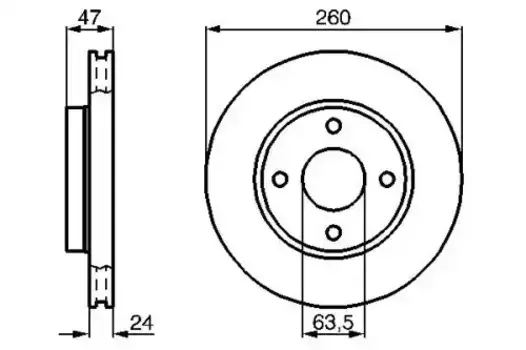 Тормозной диск BOSCH 0 986 478 170 вентилируемый передняя ось