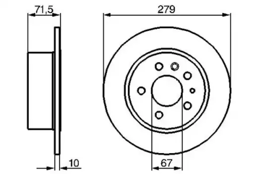 Тормозной диск BOSCH 0 986 478 199 полный задняя ось