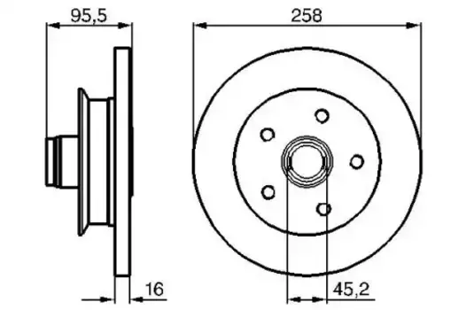 Тормозной диск BOSCH 0 986 478 224 полный передняя ось