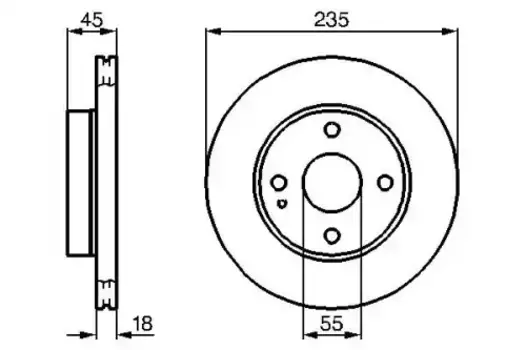 Тормозной диск BOSCH 0 986 478 241 вентилируемый передняя ось