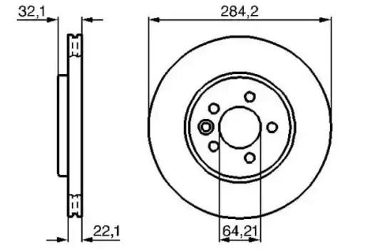 Тормозной диск BOSCH 0 986 478 314 вентилируемый передняя ось
