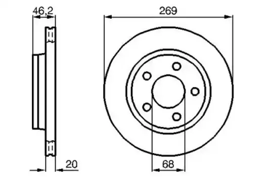 Тормозной диск BOSCH 0 986 478 316 вентилируемый задняя ось