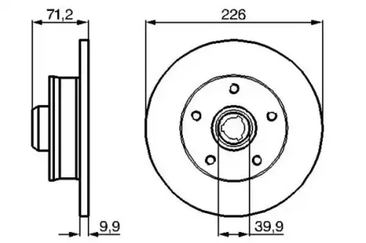 Тормозной диск BOSCH 0 986 478 332 полный задняя ось