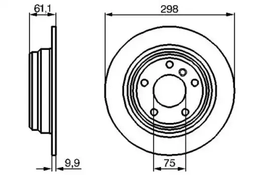 Тормозной диск BOSCH 0 986 478 425 полный задняя ось