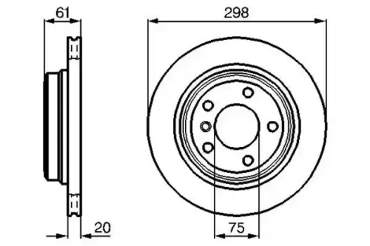 Тормозной диск BOSCH 0 986 478 426 вентилируемый задняя ось